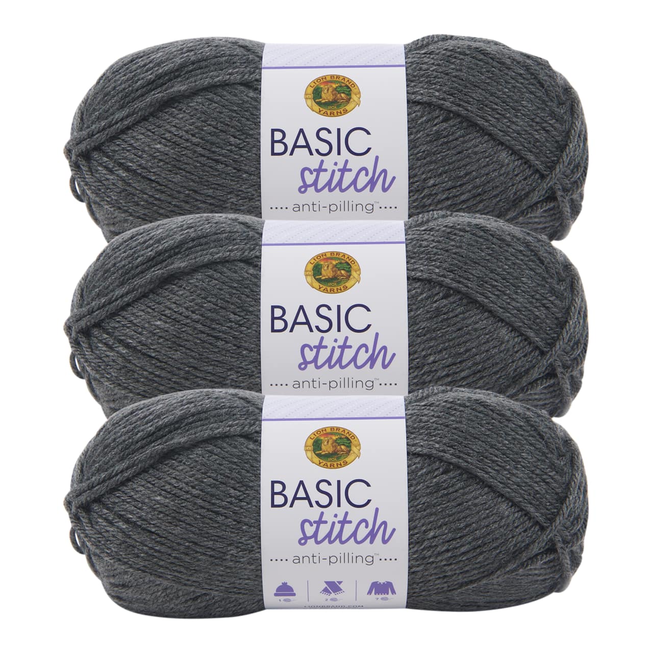 3 Pack Lion Brand® Basic Stitch Anti Pilling™ Yarn